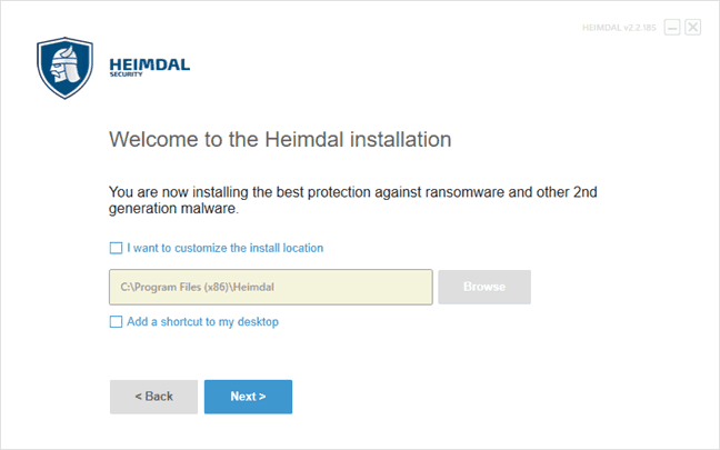 Heimdal Antivirus Installer Screen