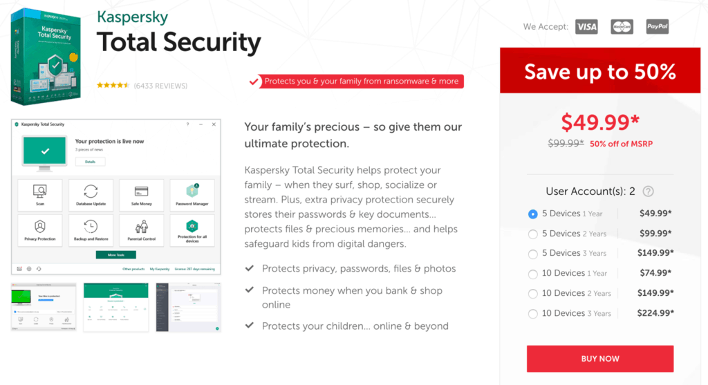 kaspersky total security price